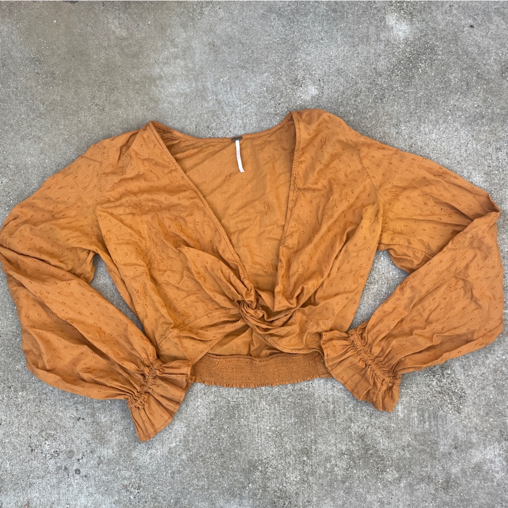 Free People Orange Crop Top